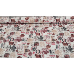 Loneta Estampada "Cacao Vintage" Resistente para Tapicería y Cortinas