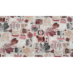 Loneta Estampada "Cacao Vintage" Resistente para Tapicería y Cortinas