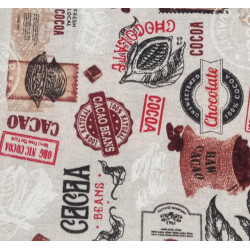 Loneta Estampada "Cacao Vintage" Resistente para Tapicería y Cortinas