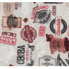 Loneta Estampada "Cacao Vintage" Resistente para Tapicería y Cortinas