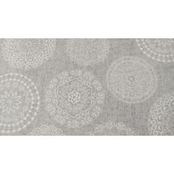 Loneta Decorativa Beige o Gris Estampada Patrón Mandala Sofisticado 280 cm Ancho