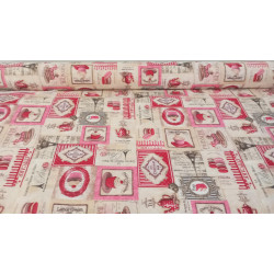 Loneta Estampada Mapamundi Estilo Parisino Vintage y Calidad Duradera 280 cm Ancho