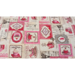 Loneta Estampada Mapamundi Estilo Parisino Vintage y Calidad Duradera 280 cm Ancho