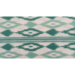 Loneta Estampada Modelo Mallorquina patrón en Ikat, Elegancia y Resistencia en 280 cm Ancho.