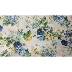 Loneta Estampada Magnolia Rojo o Azul Ancho 280 cm  Flores Clásicas