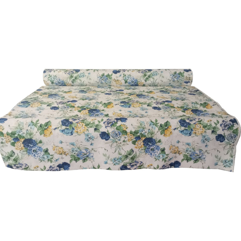 Loneta Estampada Magnolia Rojo o Azul Ancho 280 cm  Flores Clásicas