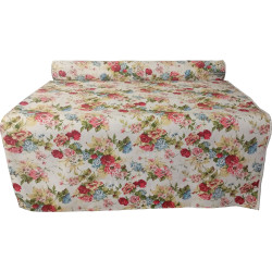 Loneta Estampada Magnolia Rojo o Azul Ancho 280 cm  Flores Clásicas