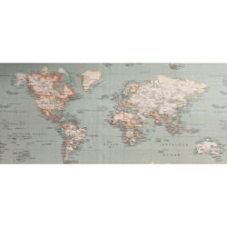 Loneta Estampada Mapamundi Vintage, Elegancia y Aventura en 280 cm Ancho.