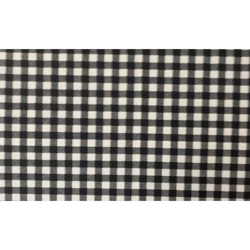 Tela Loneta Habana: Cuadros Vichy Clásicos Negro y Blanco (Ancho 280 cm)