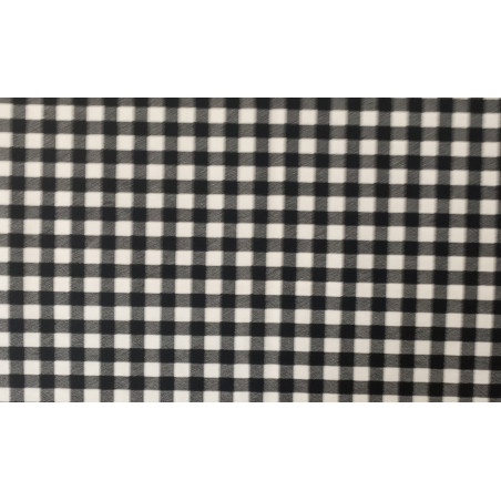 Tela Loneta Habana: Cuadros Vichy Clásicos Negro y Blanco (Ancho 280 cm)