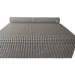 Tela Loneta Habana: Cuadros Vichy Clásicos Negro y Blanco (Ancho 280 cm)