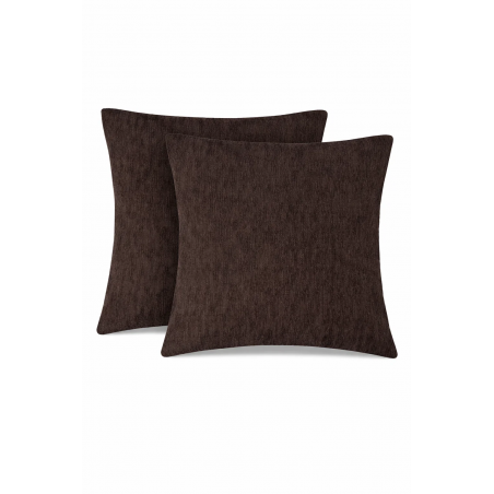 Pack 2x Fundas de Cojín de Chenilla Suave con Cremallera Invisible - Medidas 40x40 / 45x45