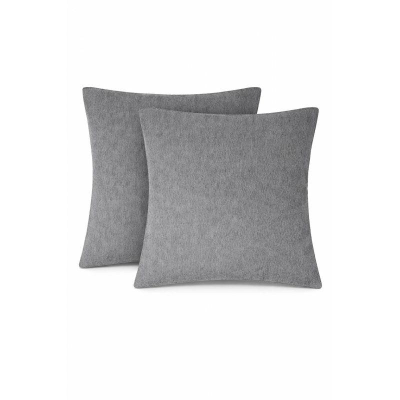 Pack 2x Fundas de Cojín de Chenilla Suave con Cremallera Invisible - Medidas 40x40 / 45x45