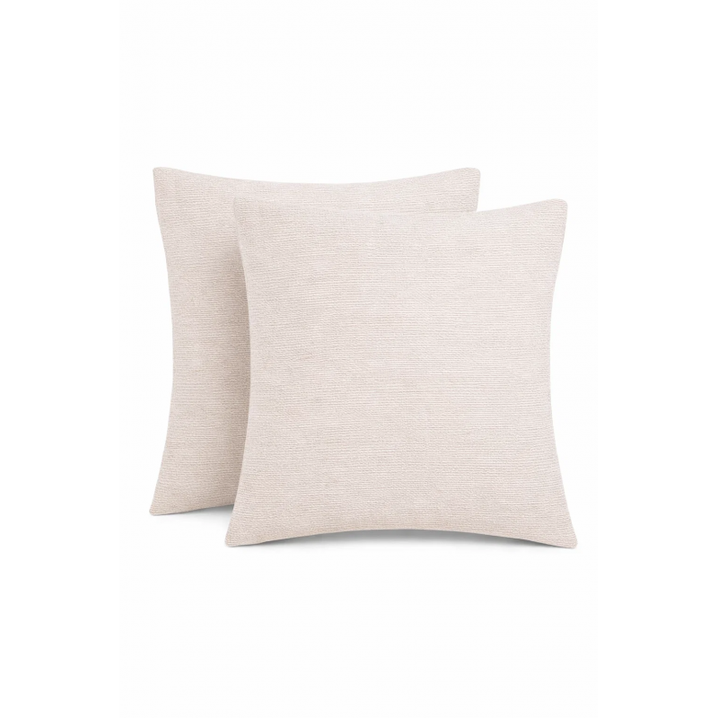 Pack 2x Fundas de Cojín de Chenilla Suave con Cremallera Invisible - Medidas 40x40 / 45x45