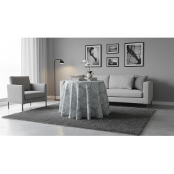 Falda Mesa Camilla Verano Mandalas Gris y Beige | Loneta 50/50