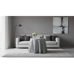 Falda Mesa Camilla Verano Mandalas Gris y Beige | Loneta 50/50