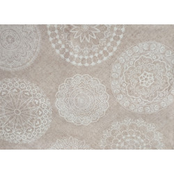 Falda Mesa Camilla Verano Mandalas Gris y Beige | Loneta 50/50