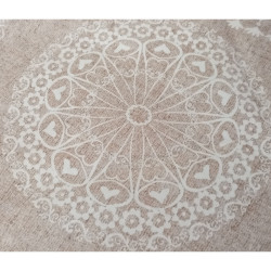 Falda Mesa Camilla Verano Mandalas Gris y Beige | Loneta 50/50