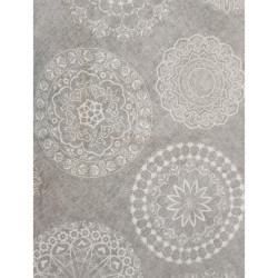Falda Mesa Camilla Verano Mandalas Gris y Beige | Loneta 50/50