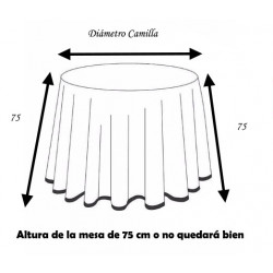 Falda Mesa Camilla Verano Mandalas Gris y Beige | Loneta 50/50