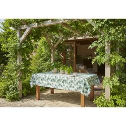 Mantel Decorativo Hojas Verdes 140x140 cm | Loneta Algodón