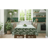 Mantel Decorativo Hojas Verdes 140x140 cm | Loneta Algodón