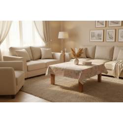 Mantel Decorativo Mapa Mundi Vintage 140x140 cm | Loneta Beige