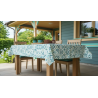 Mantel Decorativo Azteca Geométrico 140x140 cm | Turquesa Loneta
