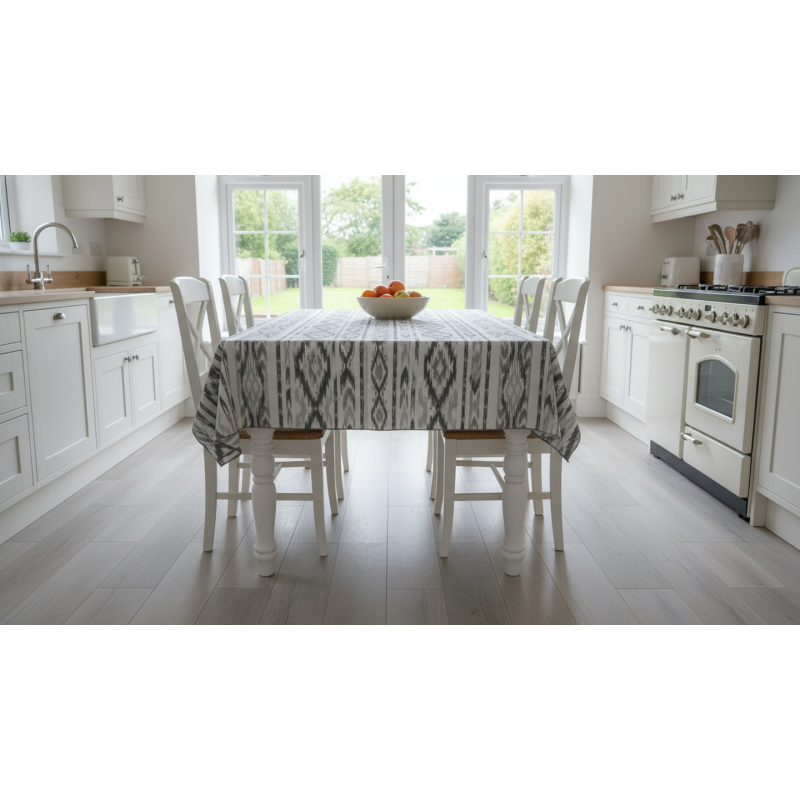 Mantel Decorativo Ikat Geométrico | Loneta Algodón