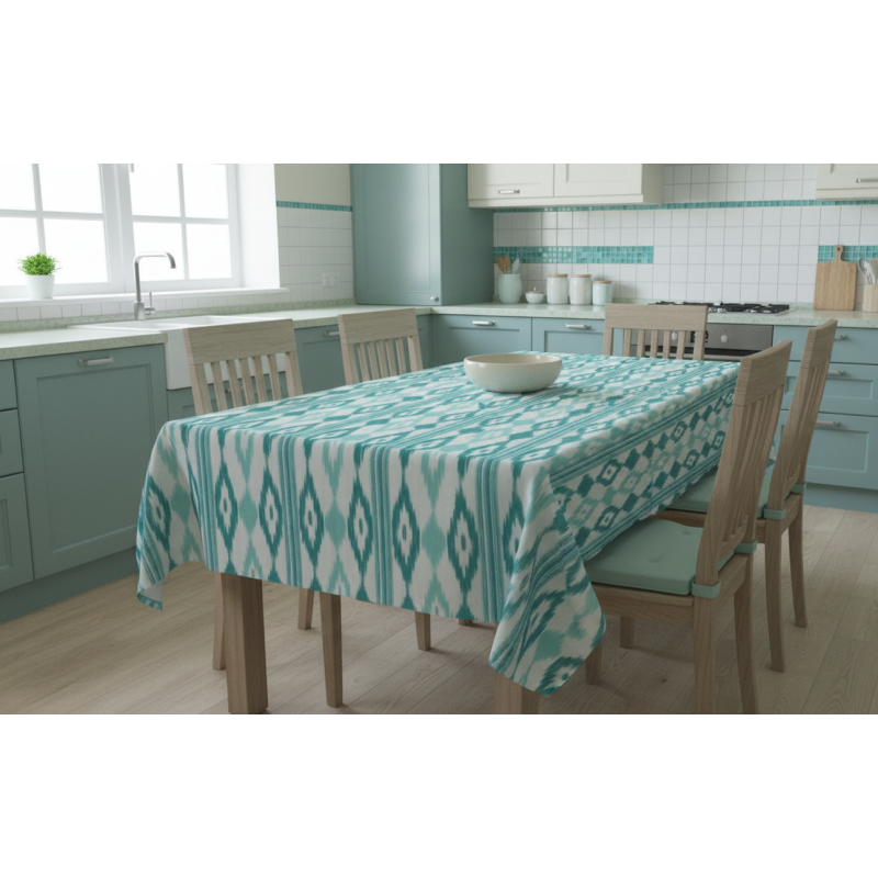 Mantel Decorativo Ikat Geométrico | Loneta Algodón