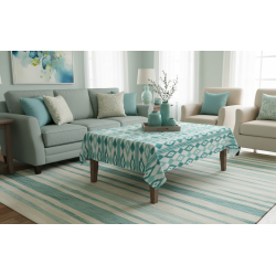 Mantel Decorativo Ikat Geométrico | Loneta Algodón