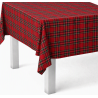 Mantel de Navidad Cuadros Tradicionales Tartan Rojo y Dorado | Texna