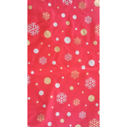 Mantel de Navidad Nieve Rojo, Blanco y Dorado | Texna