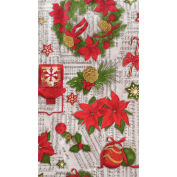Mantel de Navidad Villancicos Partituras y Flores | Texna