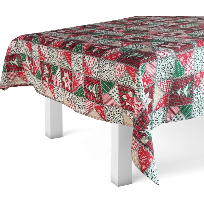 Mantel de Navidad Patchwork Rojo y Verde | Textiles Texna