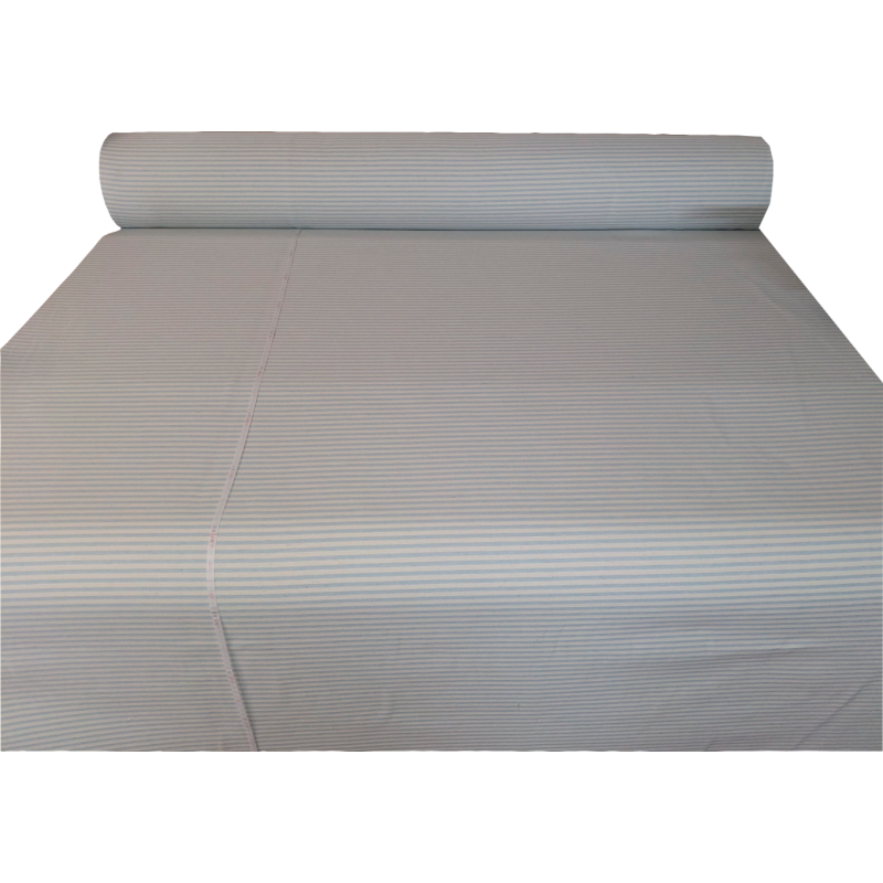 Tela Jacquard Semirayas Celeste 280 cm Alta Densidad para Decoración